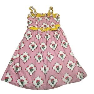 New Sugarlips Curve Maia Floral Beny Ruffle Midi Dress Size 3X Pink Yellow